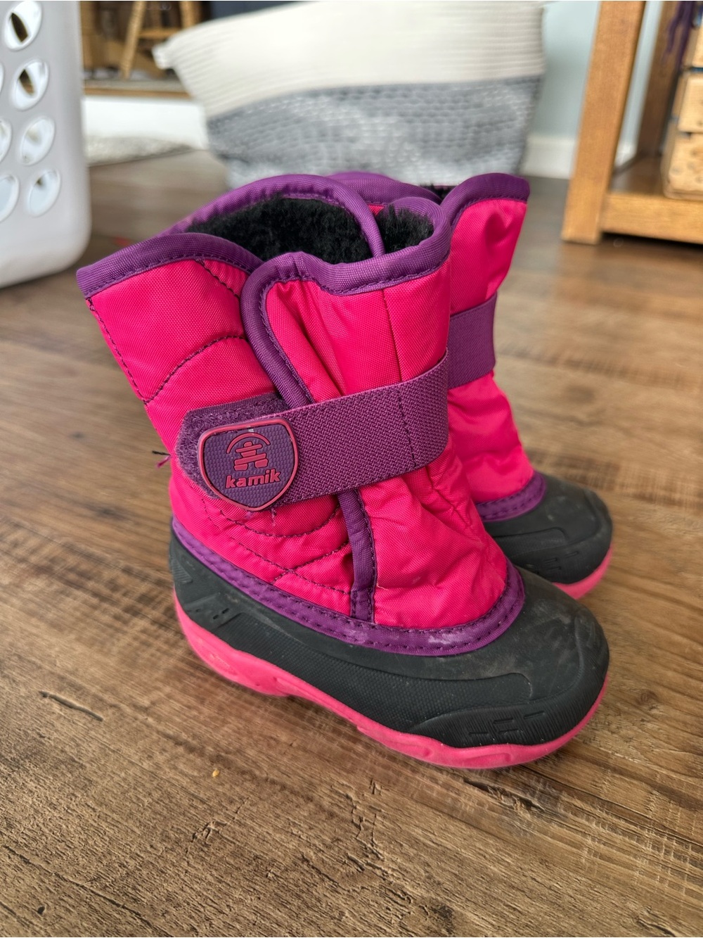 Kamik Kids Hot Pink and Purple Insulated Snow Boots